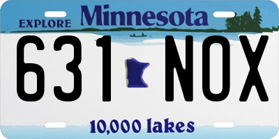 MN license plate 631NOX