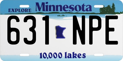 MN license plate 631NPE