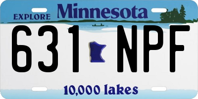 MN license plate 631NPF