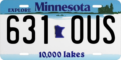 MN license plate 631OUS