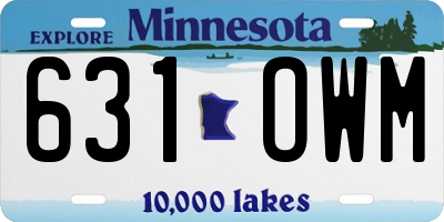 MN license plate 631OWM
