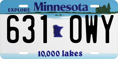 MN license plate 631OWY