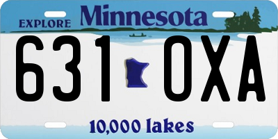 MN license plate 631OXA
