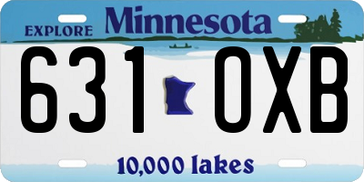 MN license plate 631OXB