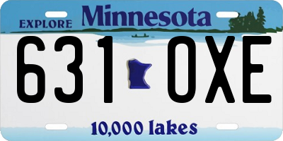 MN license plate 631OXE