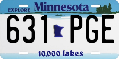 MN license plate 631PGE