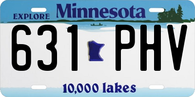 MN license plate 631PHV