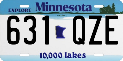 MN license plate 631QZE