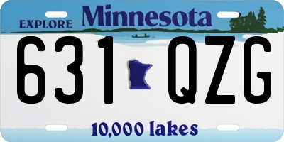 MN license plate 631QZG