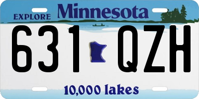 MN license plate 631QZH