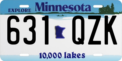 MN license plate 631QZK