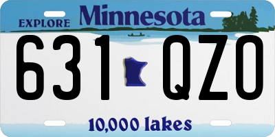 MN license plate 631QZO