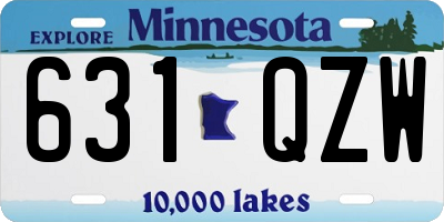 MN license plate 631QZW