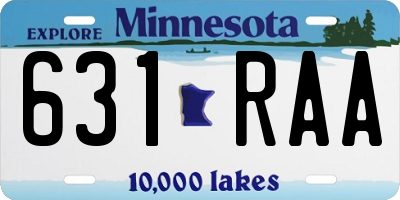 MN license plate 631RAA