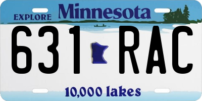 MN license plate 631RAC