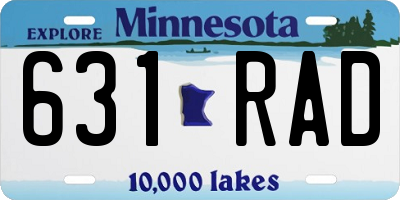 MN license plate 631RAD