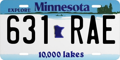 MN license plate 631RAE