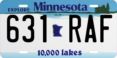 MN license plate 631RAF