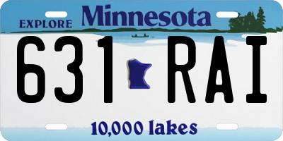 MN license plate 631RAI