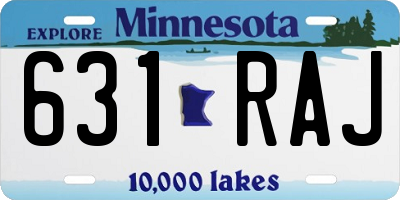 MN license plate 631RAJ
