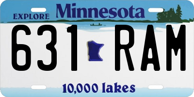 MN license plate 631RAM