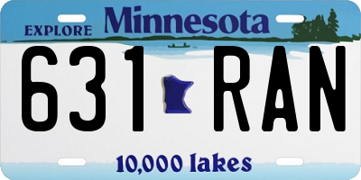 MN license plate 631RAN