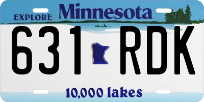 MN license plate 631RDK