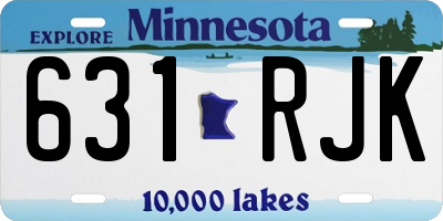 MN license plate 631RJK