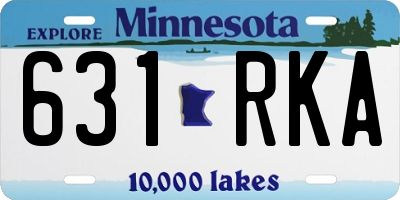 MN license plate 631RKA