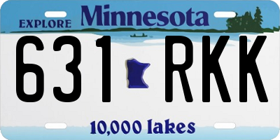 MN license plate 631RKK