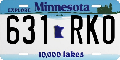 MN license plate 631RKO