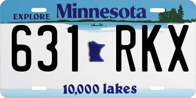 MN license plate 631RKX