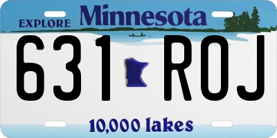 MN license plate 631ROJ