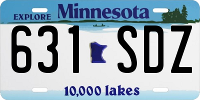 MN license plate 631SDZ