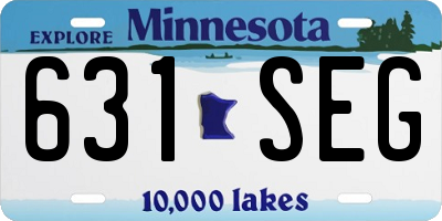 MN license plate 631SEG