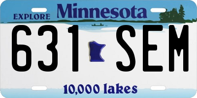 MN license plate 631SEM