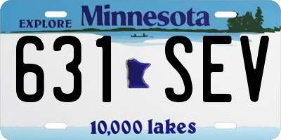 MN license plate 631SEV