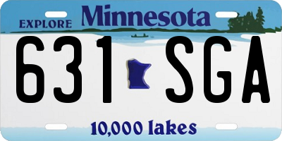 MN license plate 631SGA