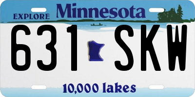 MN license plate 631SKW