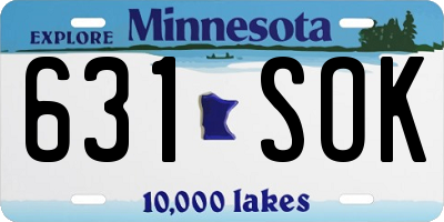 MN license plate 631SOK