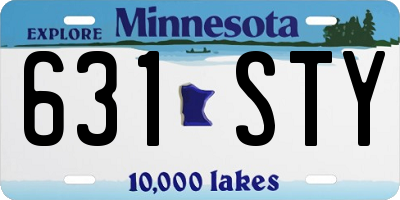 MN license plate 631STY