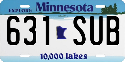 MN license plate 631SUB