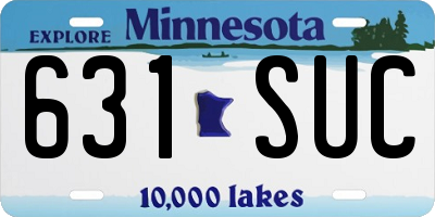 MN license plate 631SUC