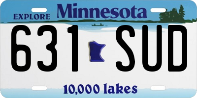 MN license plate 631SUD