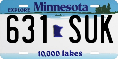 MN license plate 631SUK