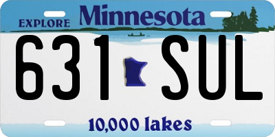 MN license plate 631SUL