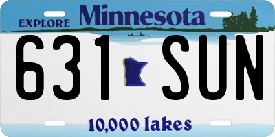 MN license plate 631SUN