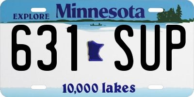 MN license plate 631SUP