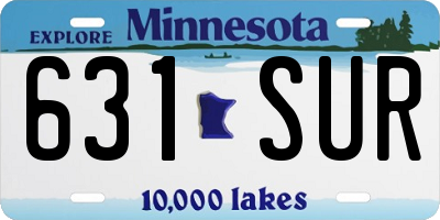MN license plate 631SUR