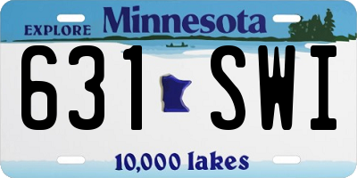 MN license plate 631SWI